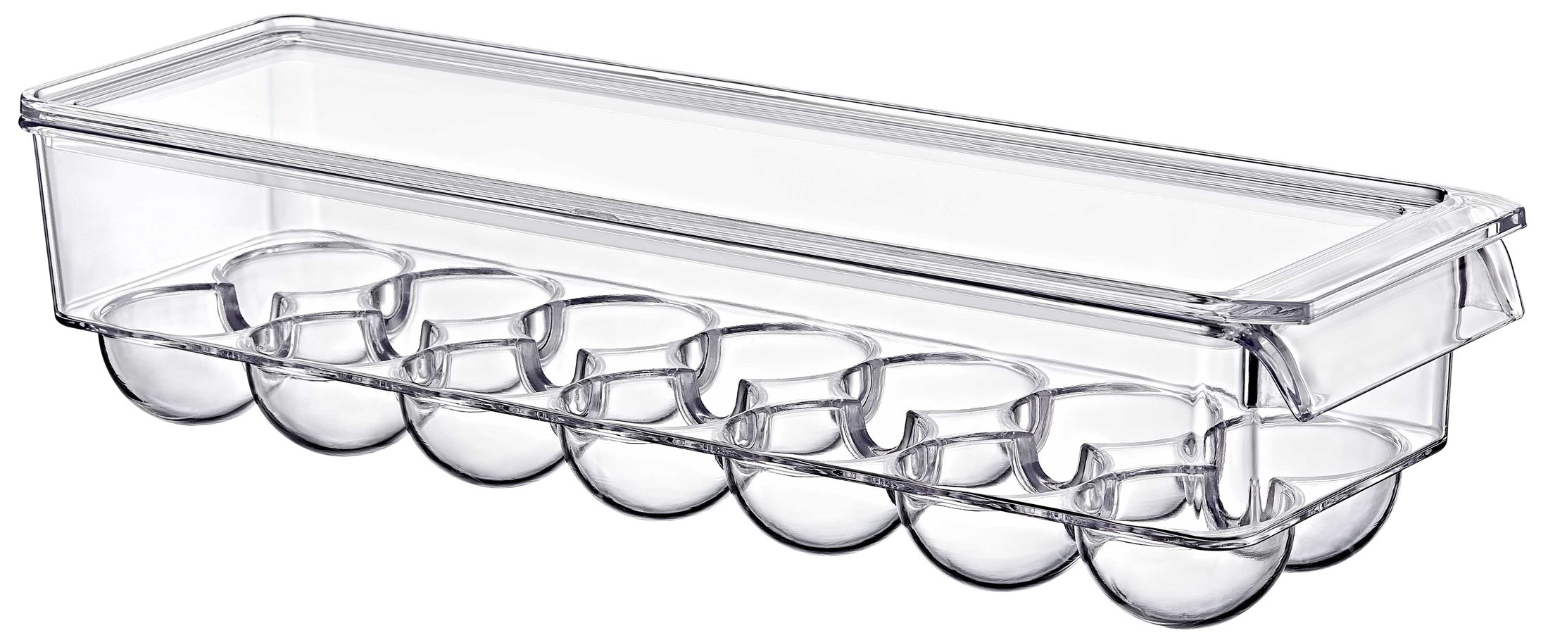 Clear 14 Grid Egg Box, Transparent PET Plastic Fridge Organizer