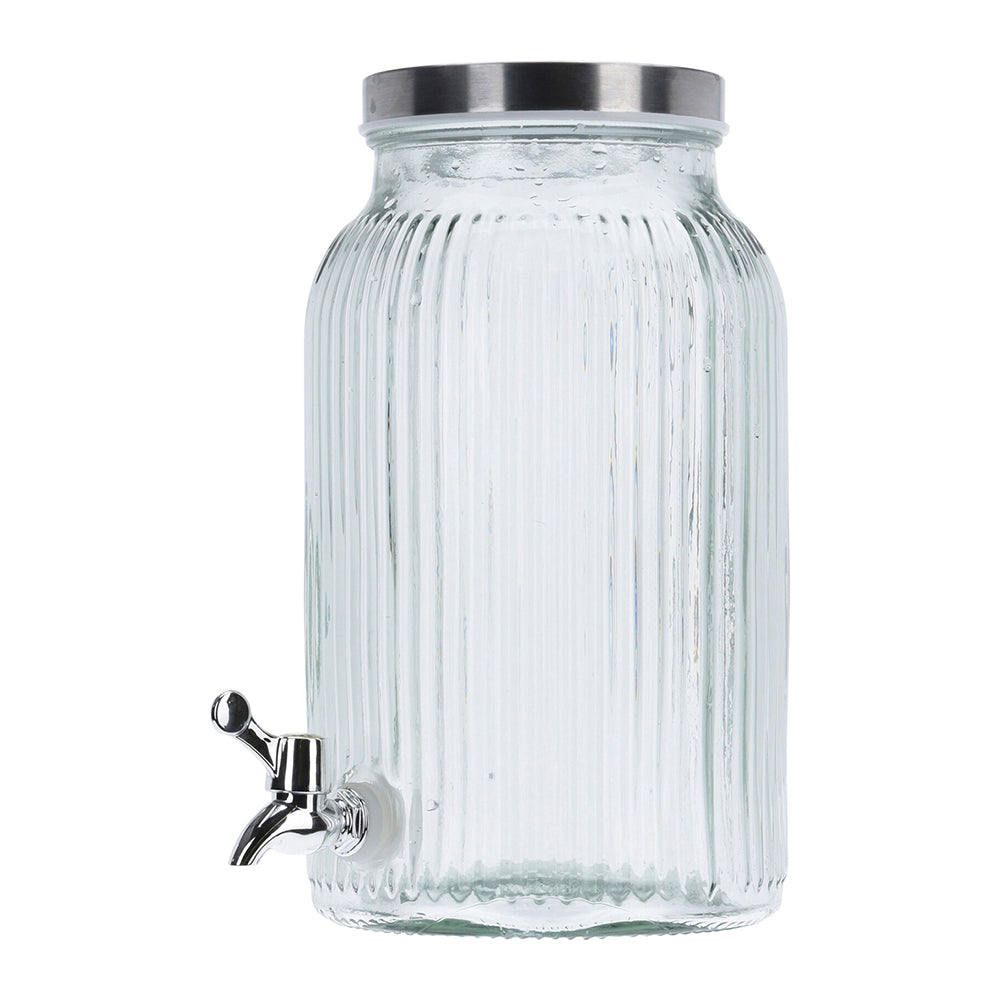 Beverage Dispenser Glass with Faucet - 5.6 L Capacity