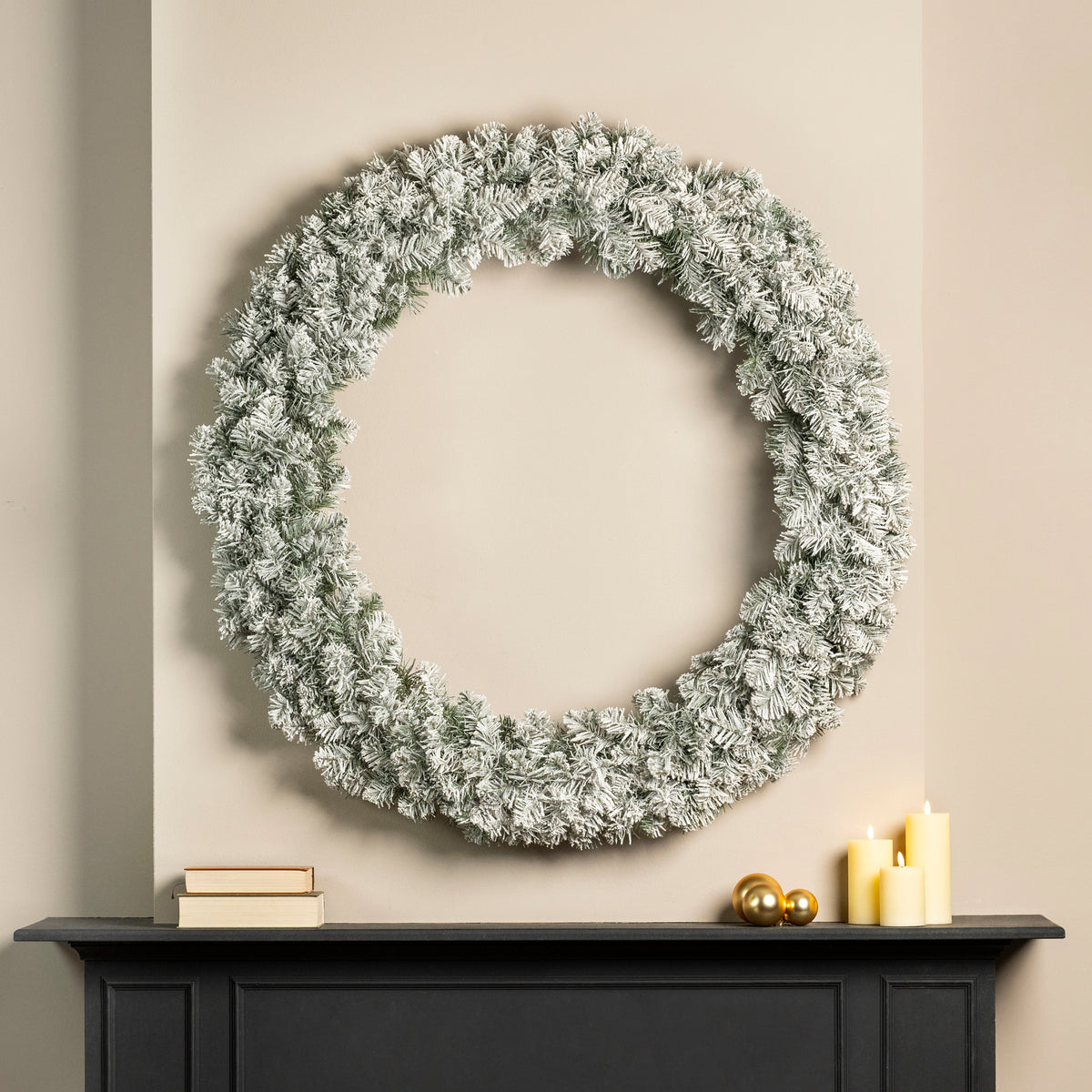 Imperial Wreath Snowy Indoor - 120cm Flocked Christmas Wreath