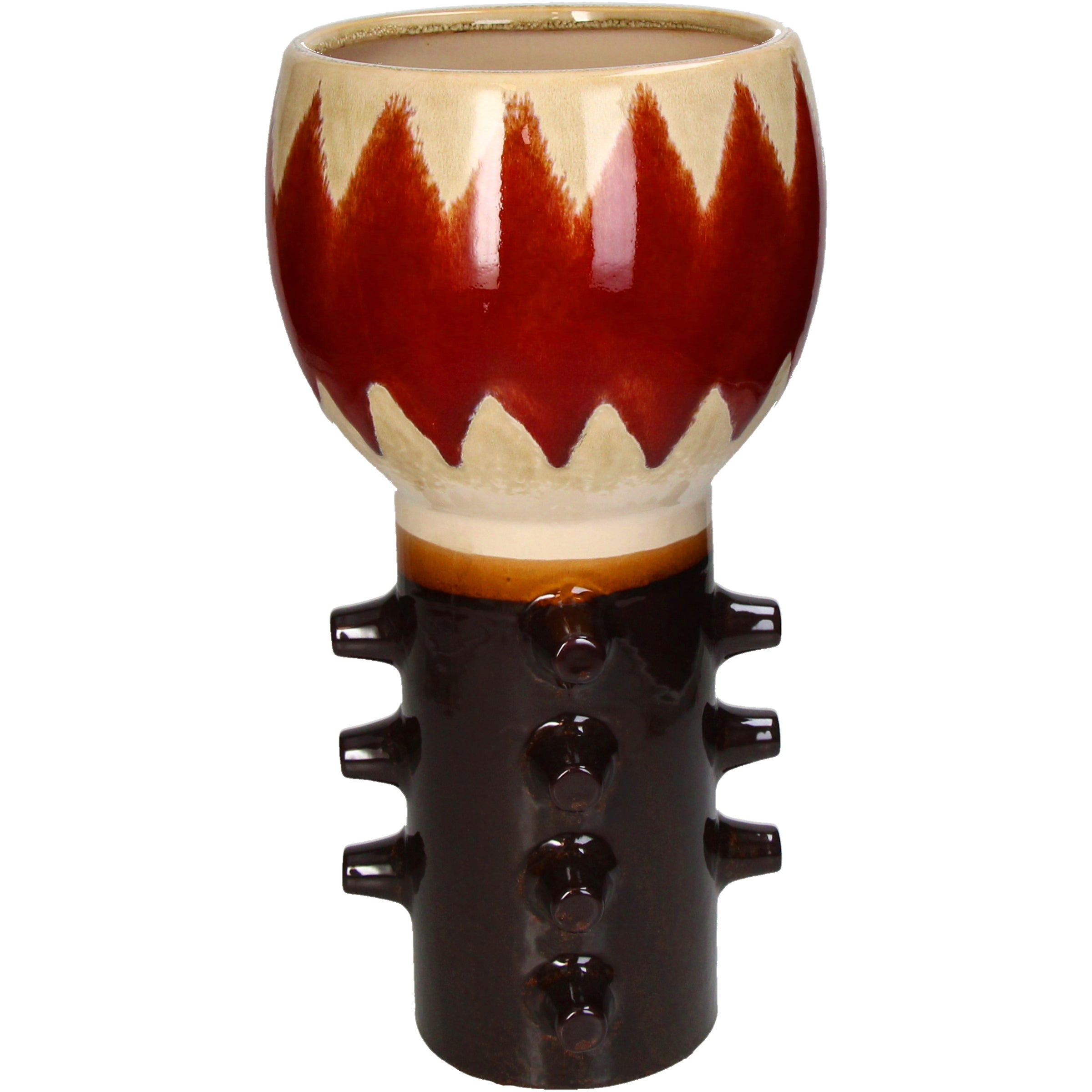 Planter Stoneware Brown Decorative Plant Pot Cover Vase