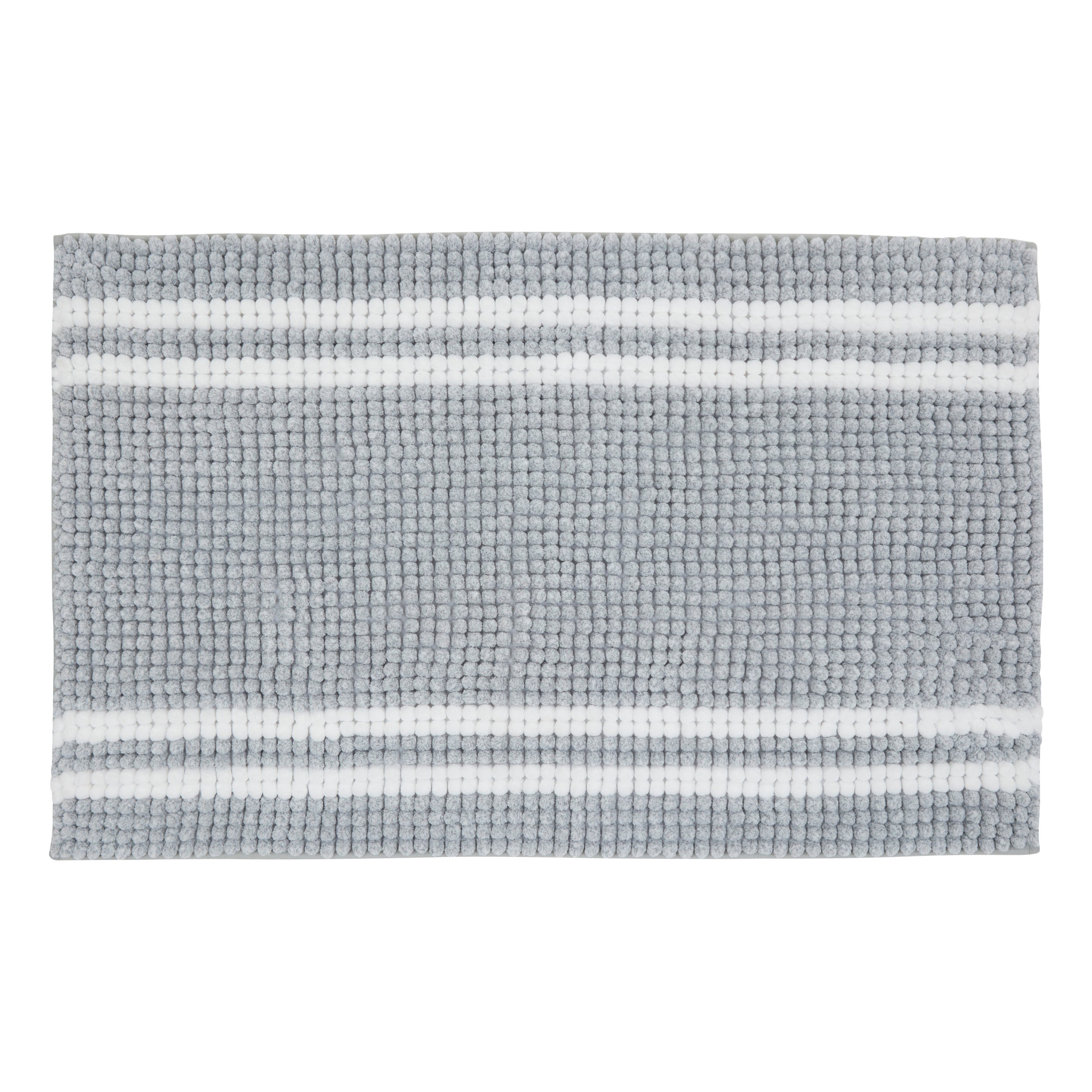Bathmat 50 x 80 cm Mini Chenille Polyester Bath Mat, Grey/Brown