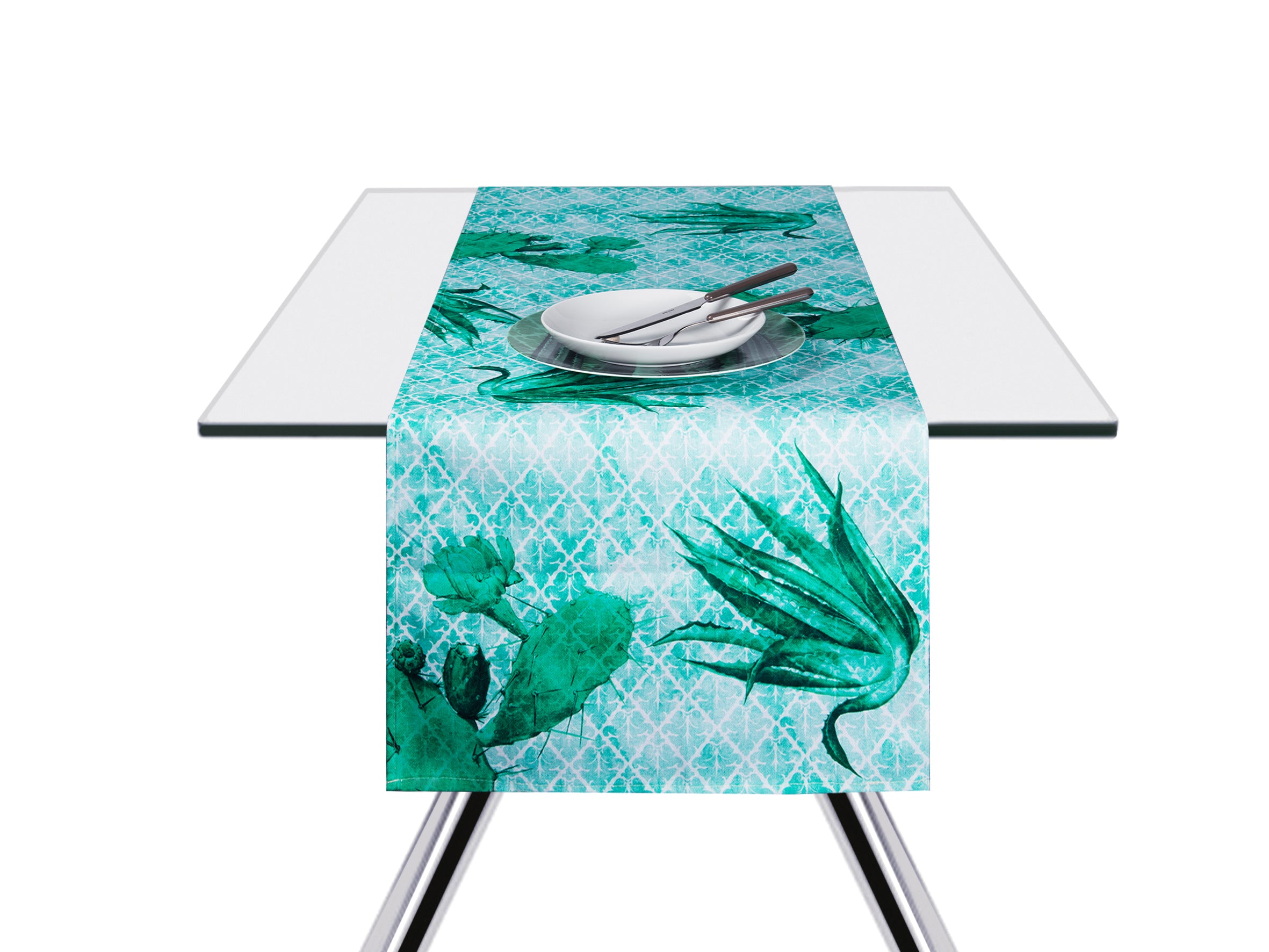 Barrio De Cactus Table Runner, 100% Cotton, 45x140cm
