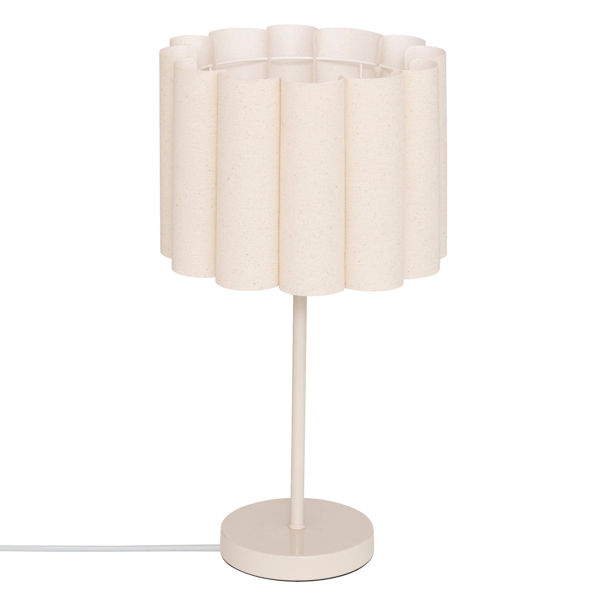 Mains Table Lamp "Rona" Fabric Shade Tinted Steel Base