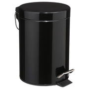 Round Metal Trash Can 3L, Black