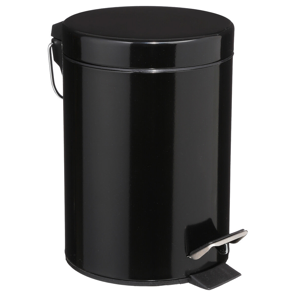 Round Metal Trash Can 3L, Black