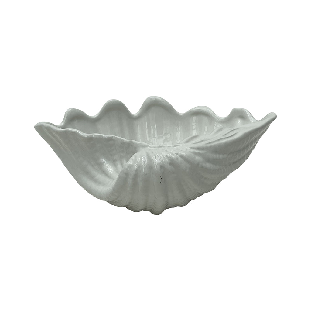 Neptune Decoration Bowl White Ceramic Shell Accent Home Decor