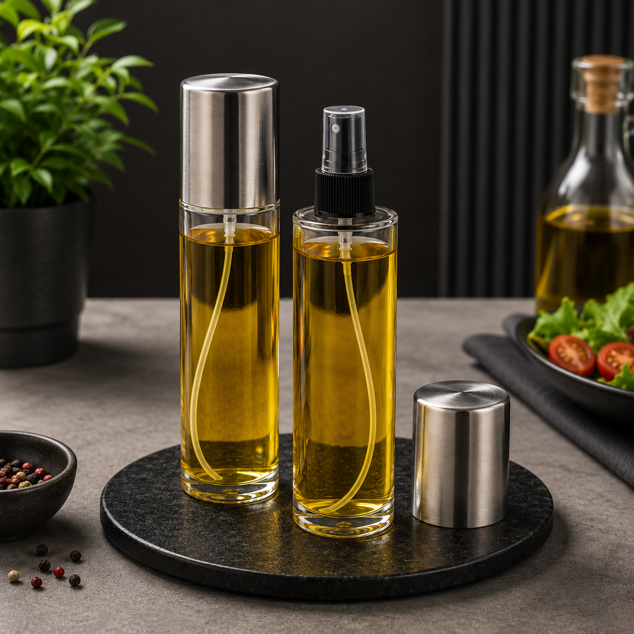 High Quality Acrylic Oil Sprayer with SS 18/10 Cover