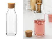 Glass Carafe Bottle 1 L with Cork Lid