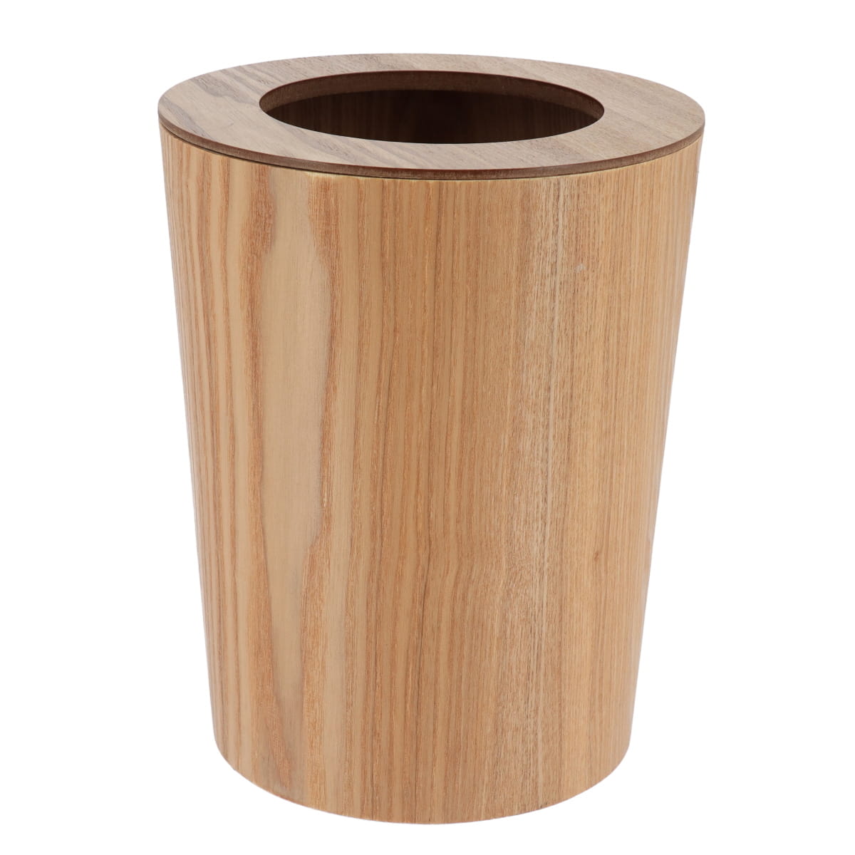 Wood Bin Oak Effect Japandi Style Waste Basket 9L Black or Natural