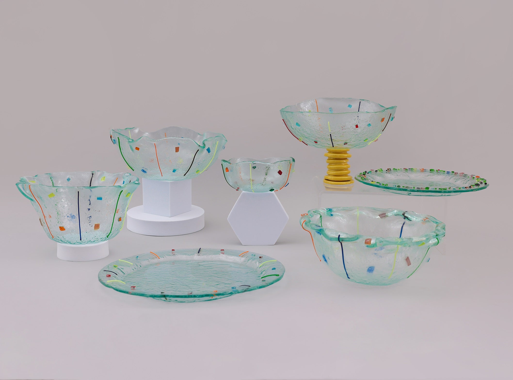 Handmade Mosaic Glass Serving Bowl