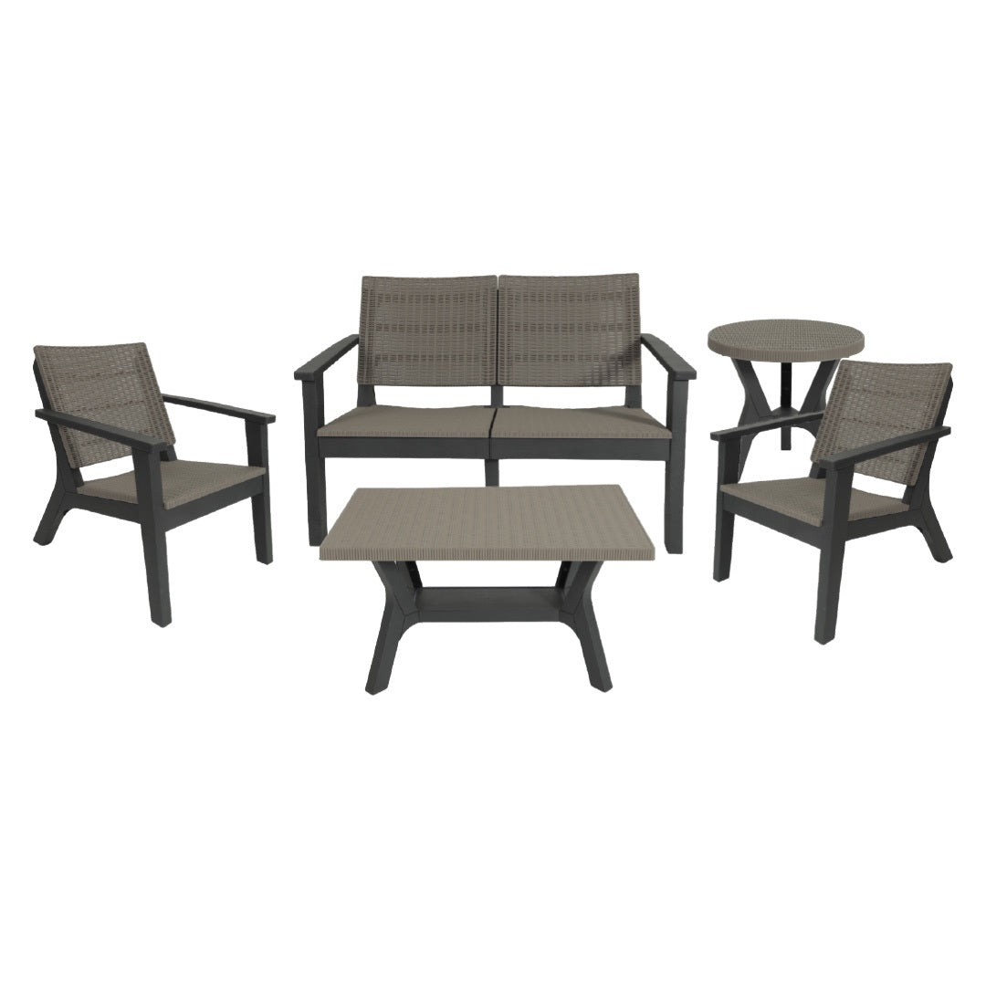 Tropicano Set 2 Resin Fiberglass Garden Lounge Set, 4-Piece Outdoor Furniture