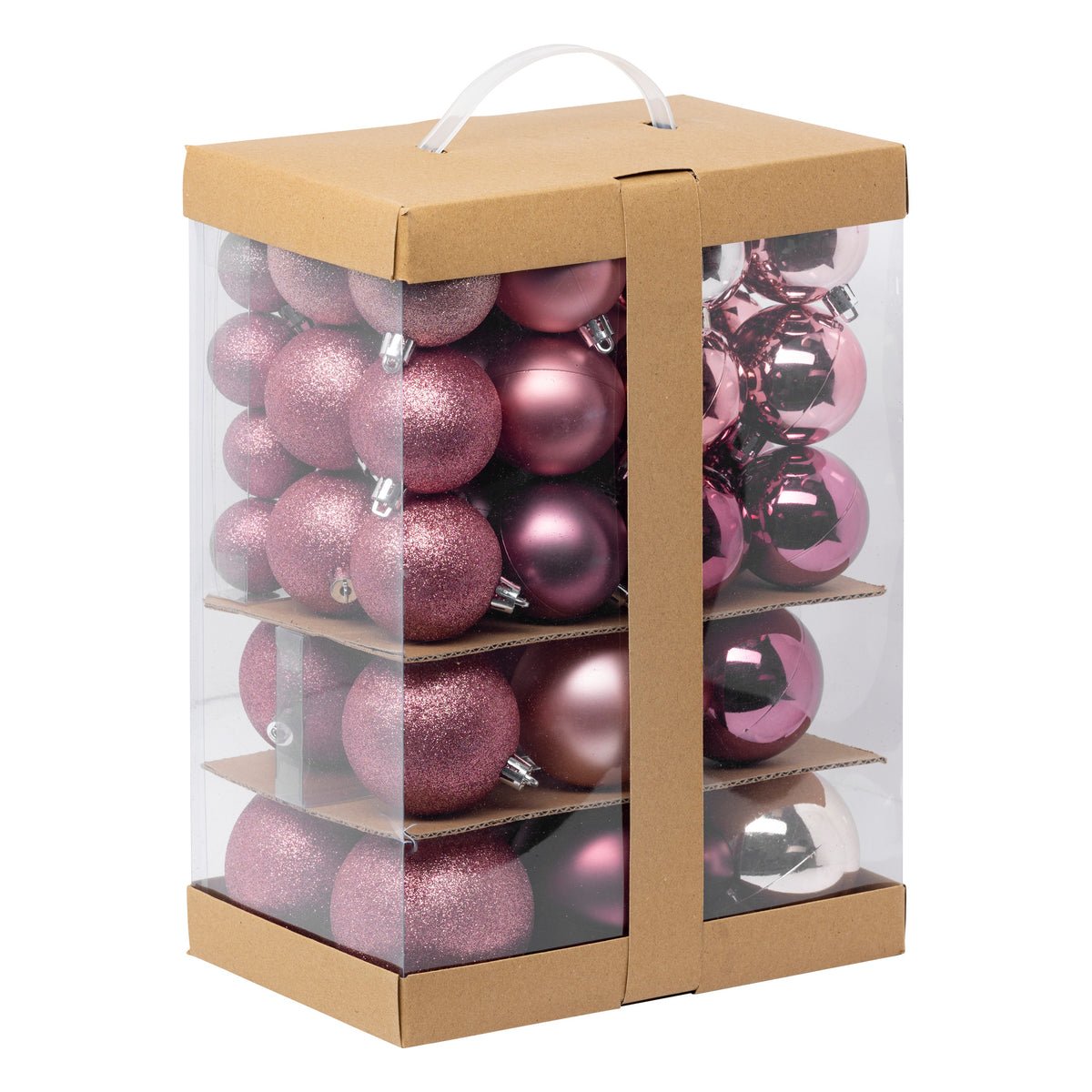 Kit 60 Pcs Rose Christmas Balls