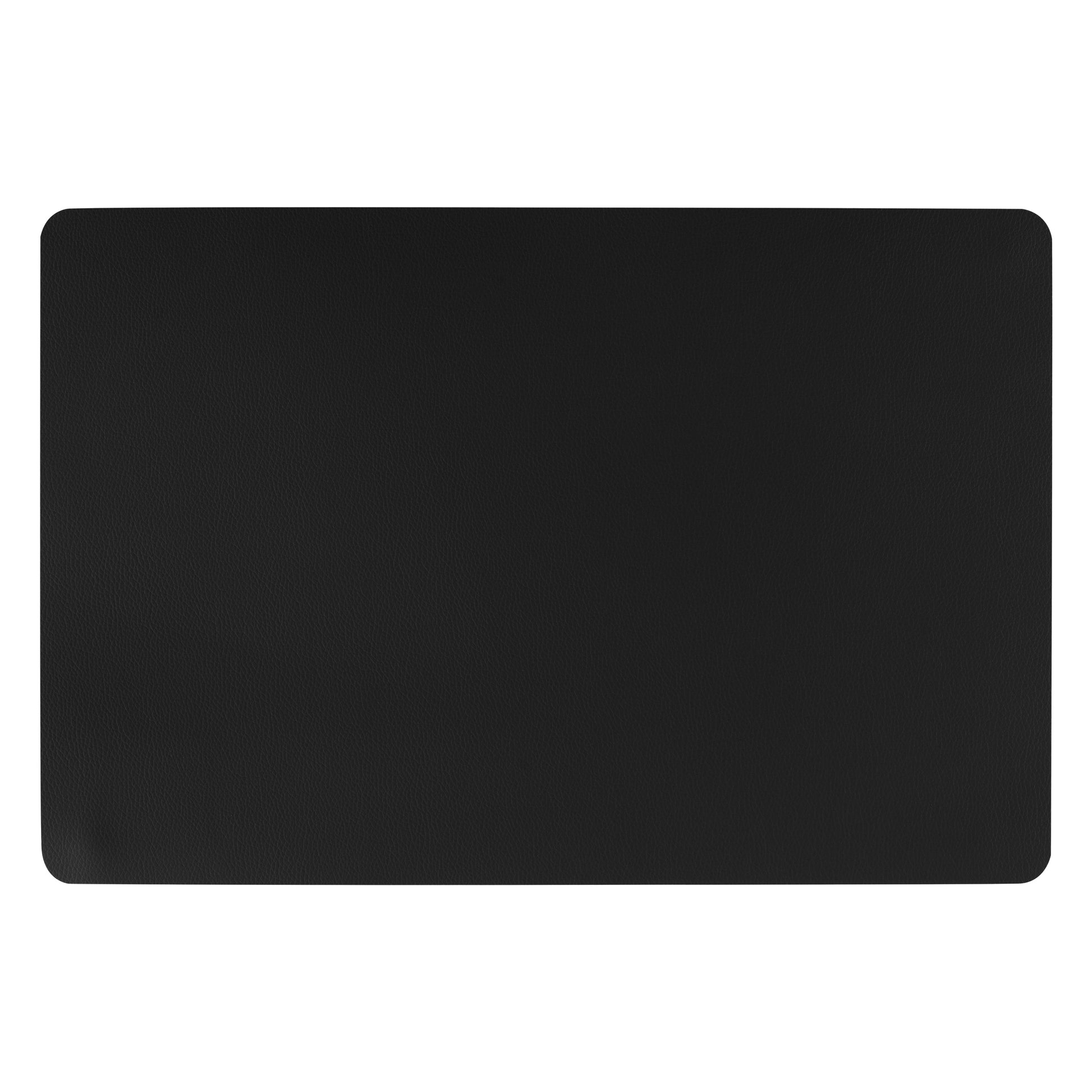 Leather-Effect Placemat - Black, 45x30cm