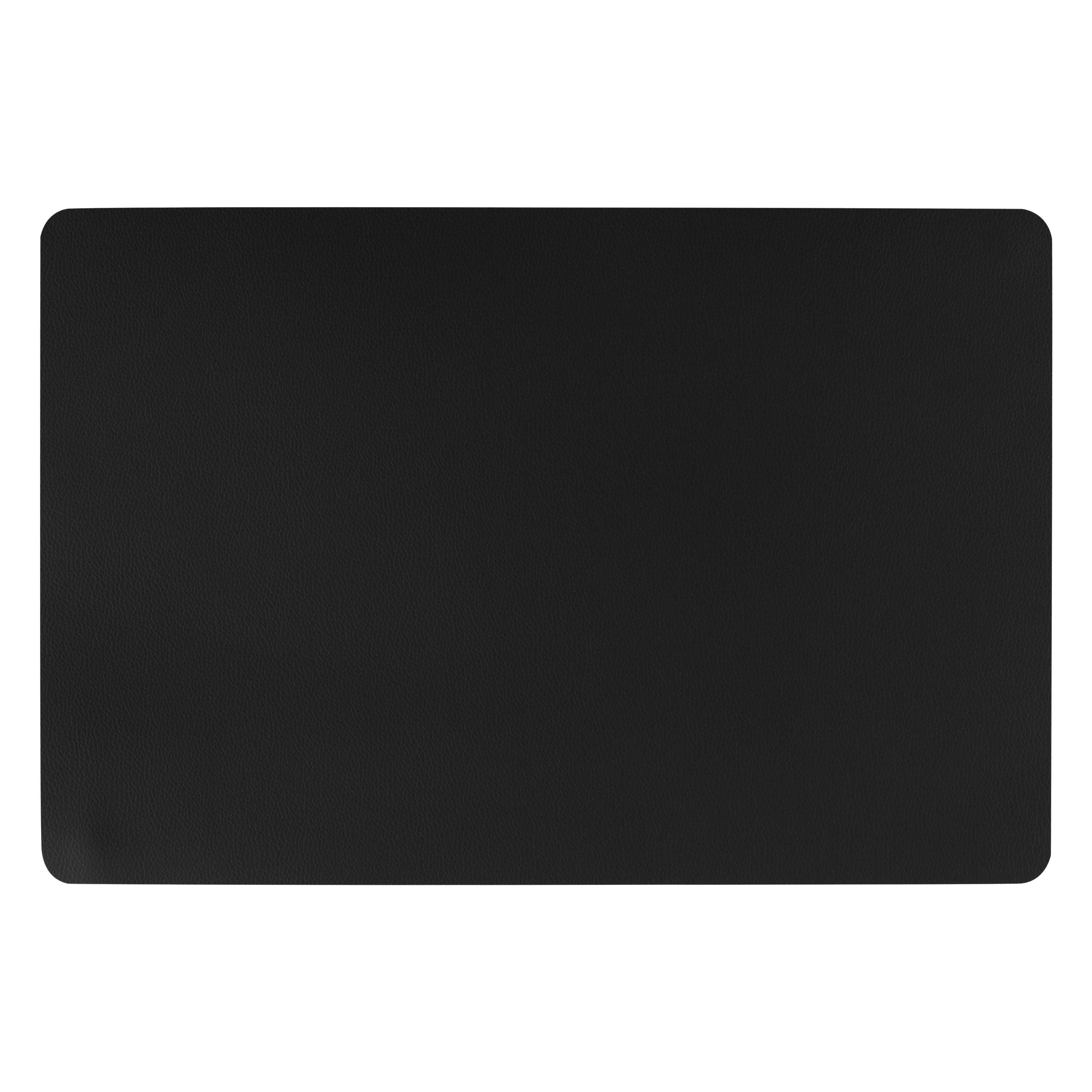 Leather-Effect Placemat - Black, 45x30cm