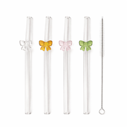 Set of 5 Glass Drinking Straws 19 cm