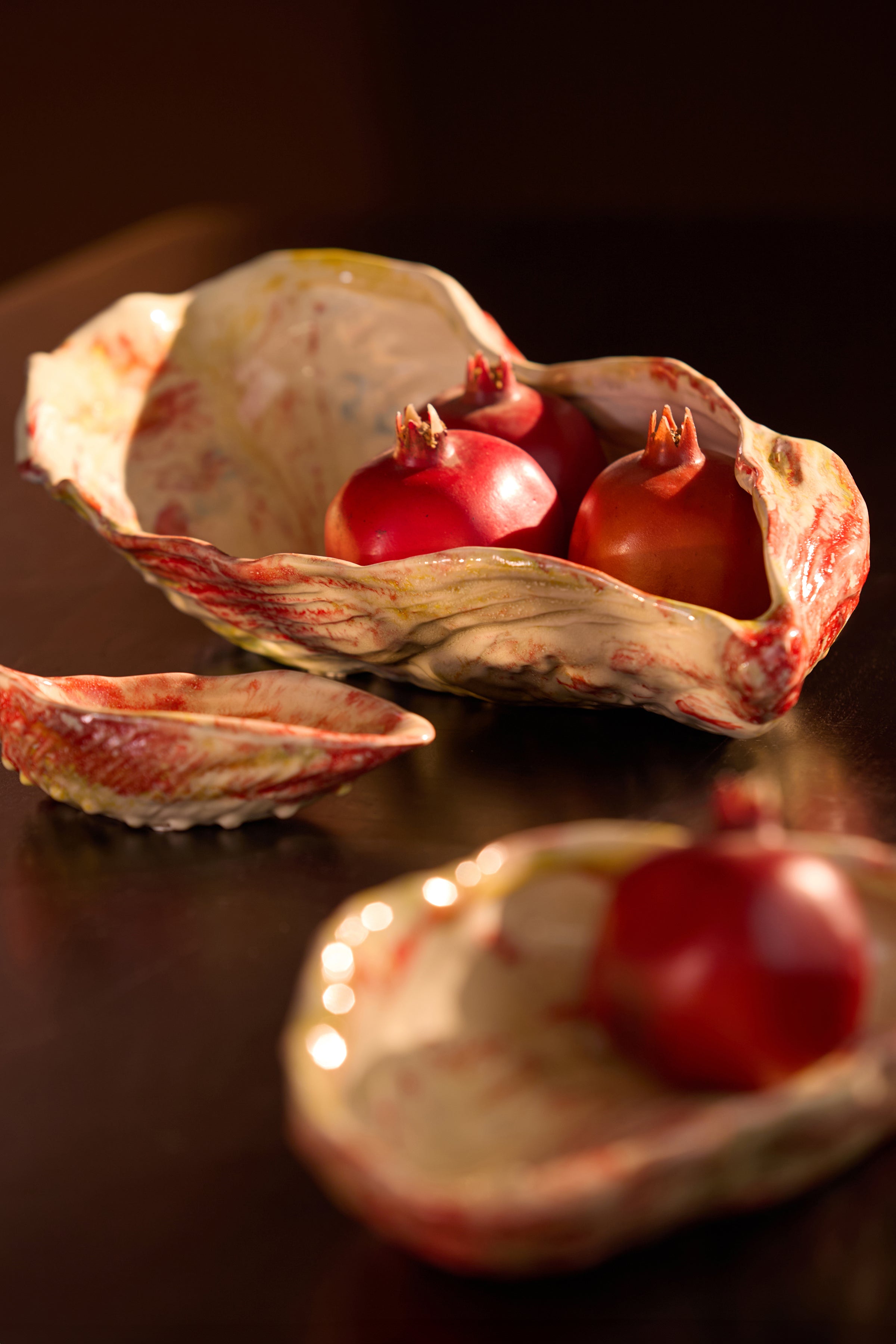 Decoration Ceramic Dish Oval Coral Theme Home Decor Plate