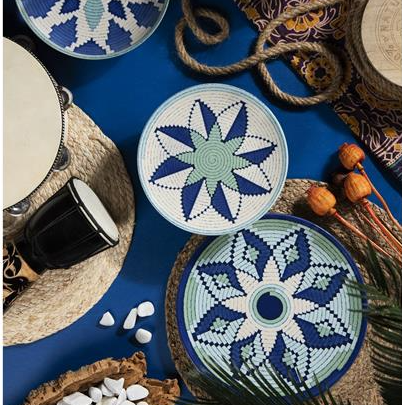 DAKAR SEA 12 Pcs Dinner Set - Vibrant African Patterns