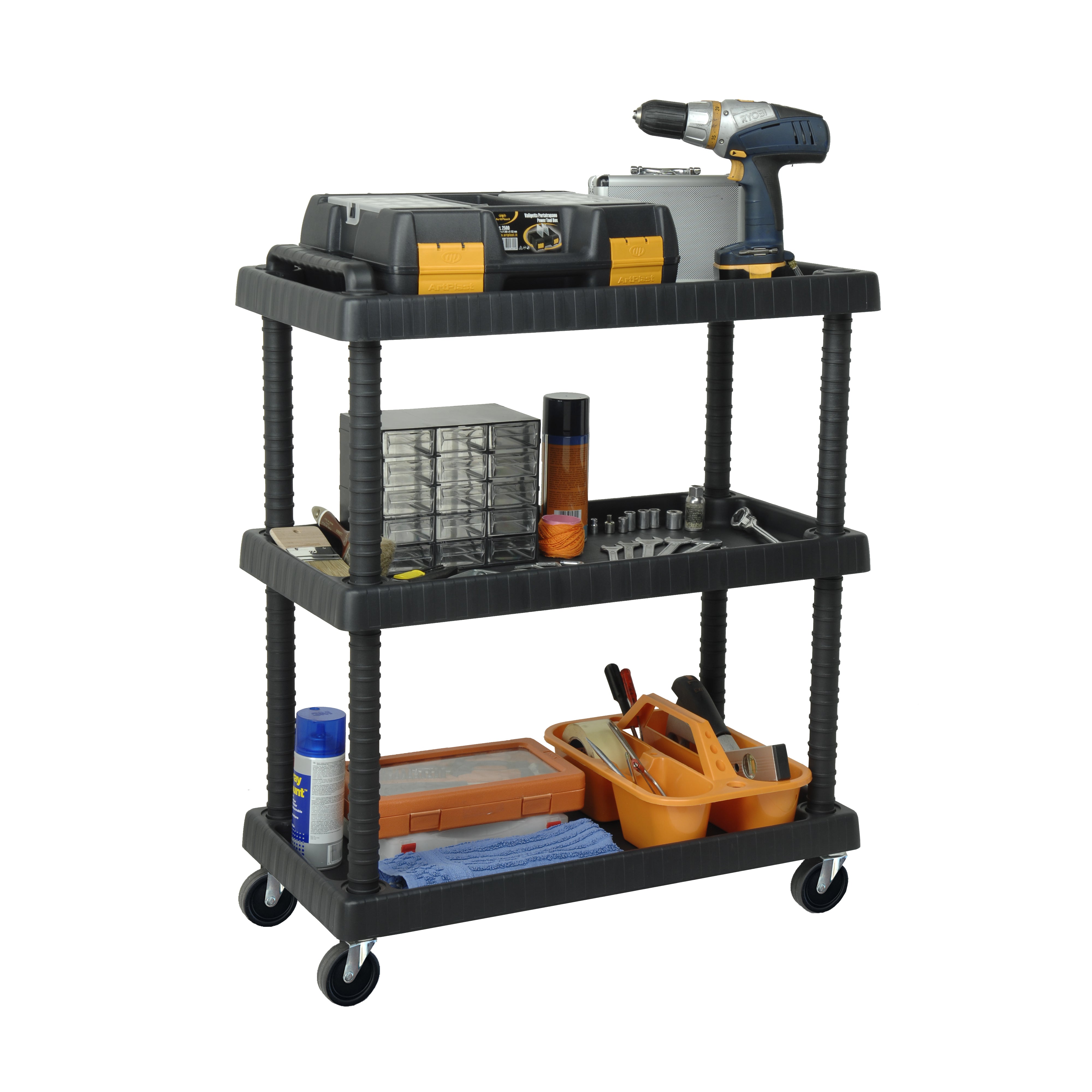 Plastic Trolley 3 Shelves - Versatile Home Utility Storage