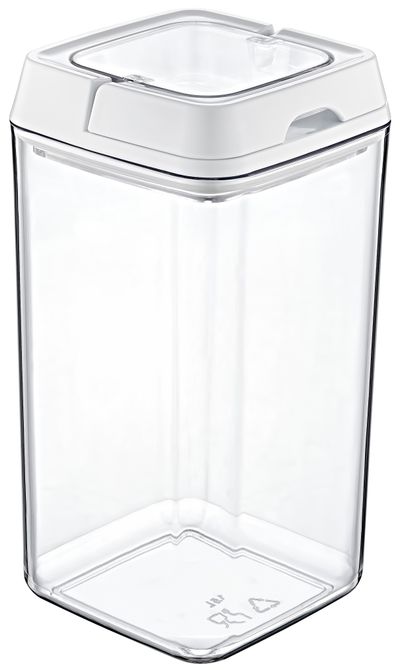 LOCKED ACRYLIC FOOD STORAGE SQUARE, 2L, Transparent