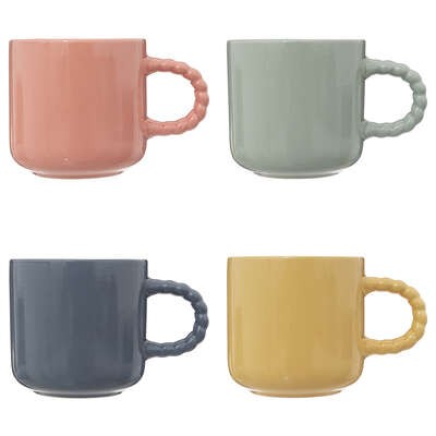 Mug Emma Stoneware 32 cl - Grey, Navy, Pink, Yellow