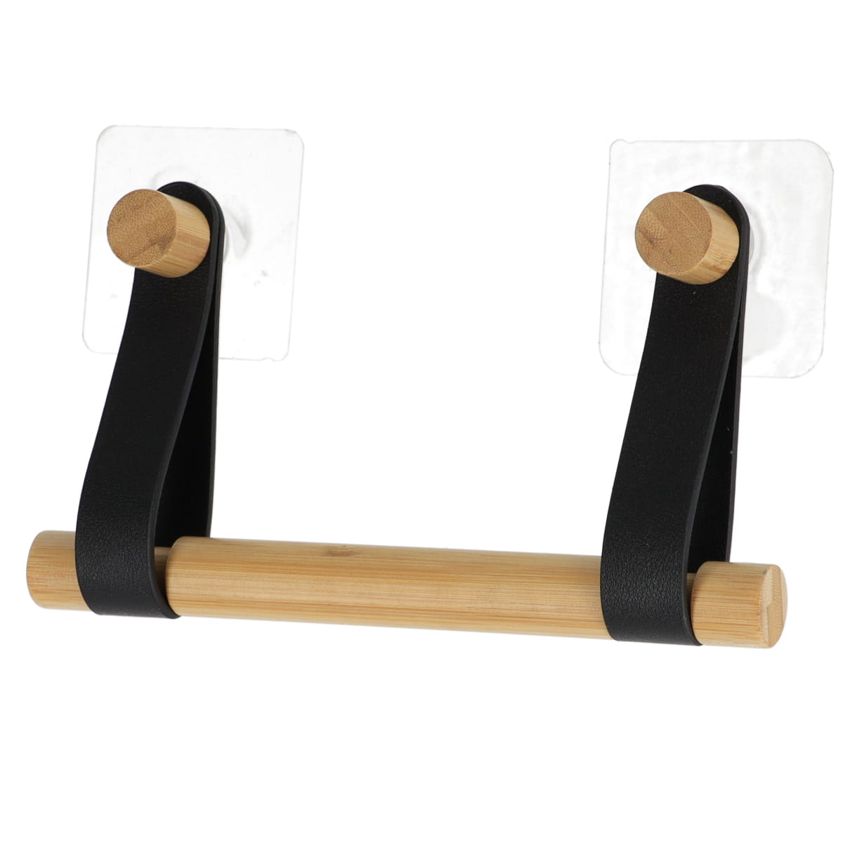 Bamboo Toilet Paper Dispenser No-Drill Wall Mount Bathroom Accessory