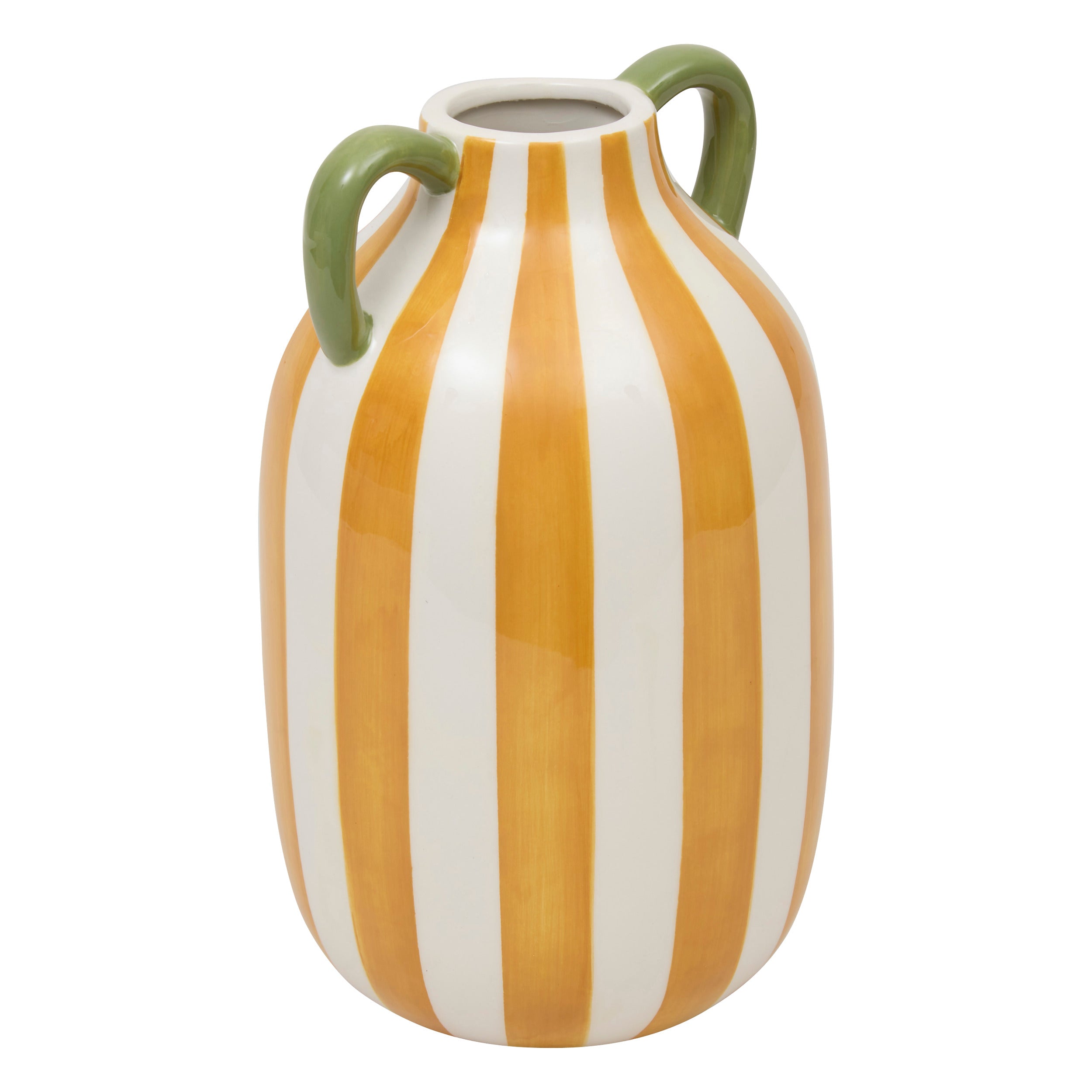 Chéri Vase - Glazed Stoneware Amphora with Vertical Stripes, 20cm