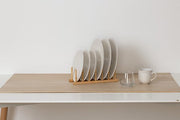 Bamboo Rack Plates - Upright Dish Rack for 6 Plates, Compact
