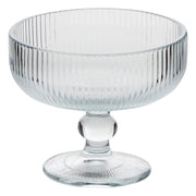 Ice Cream Bowl Ema 34 cl Clear - Ribbed Glass Pedestal Dessert Bowl