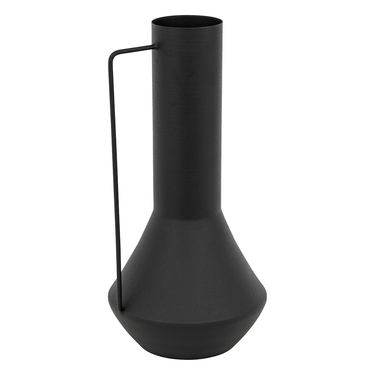 Sylvain Metal Vase - Modern Jug Shape, Black