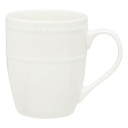 Pearl Mug 35 cl White Porcelain - Beaded Detail Ceramic Cup