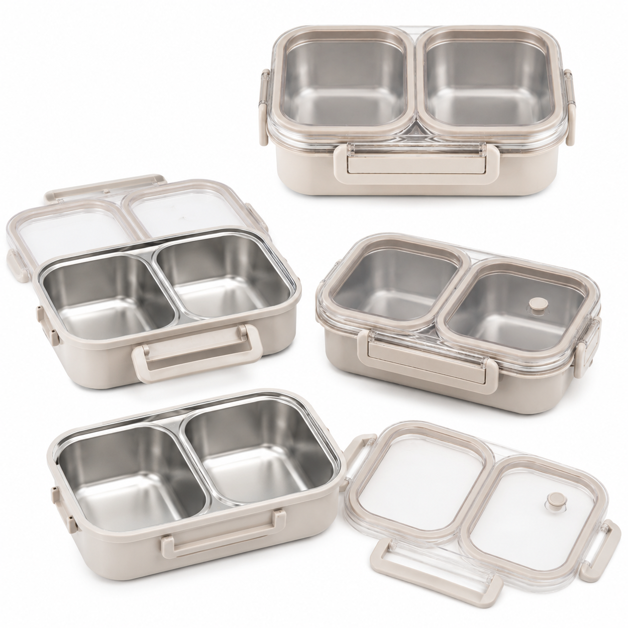 Stainless Steel 2-Compartment Food Container – 950 ml