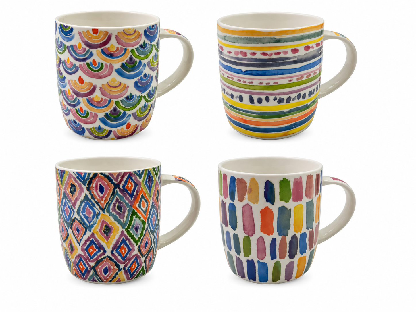 Porcelain Mug with Colorful Art Design