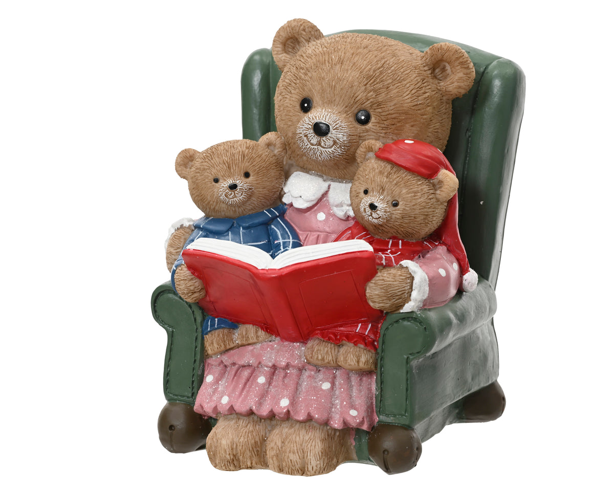 Bear Polyresin Sitting 3 Bears Together - Christmas Decoration