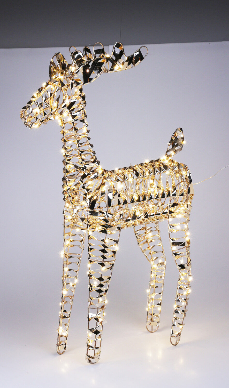 Reindeer Micro LED Gold PET & Iron Decorative Figure 53x22x80 cm