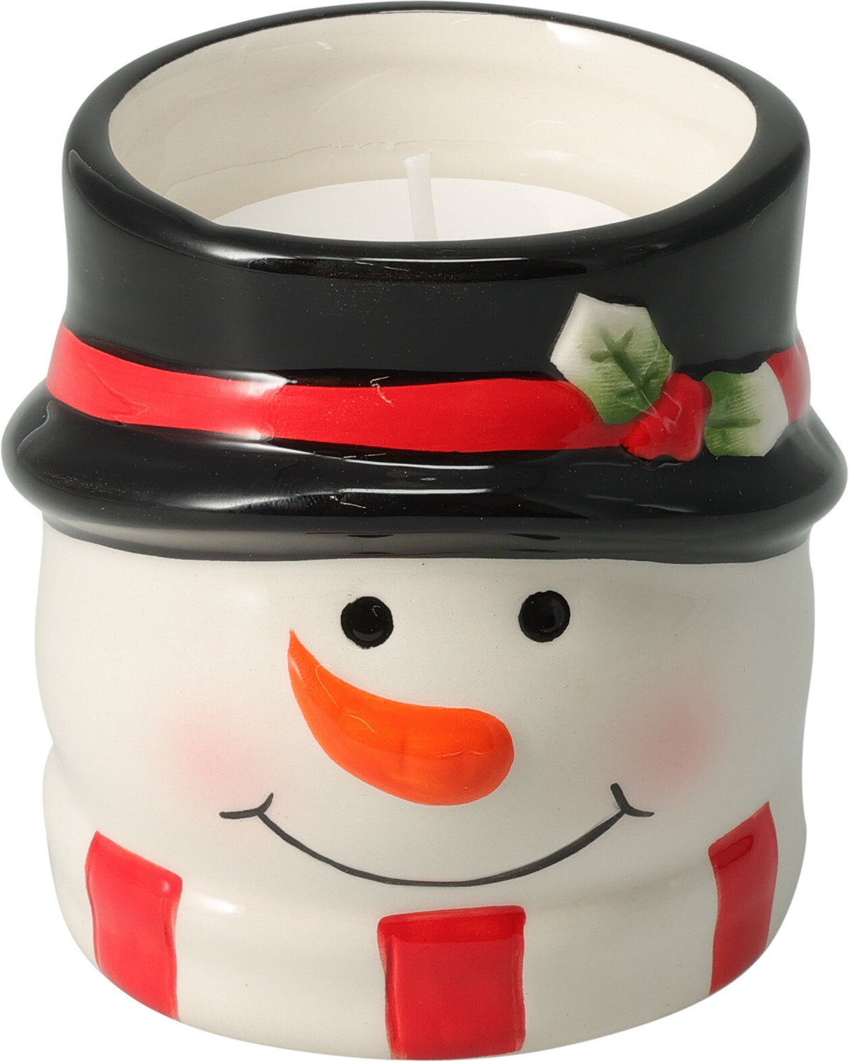 Candle in Xmas Figure Pot - Dolomite Figural Pot Candle 8.8x8.5x8.5 cm