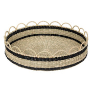 Decorative Tray Jada - Straw, Natural/Black, 35cm