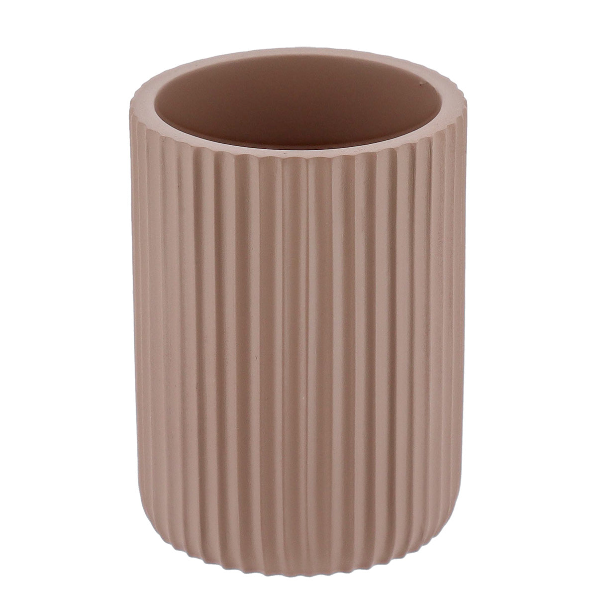 Tumbler with Stripes Polyresin Toothbrush Holder for Bathroom