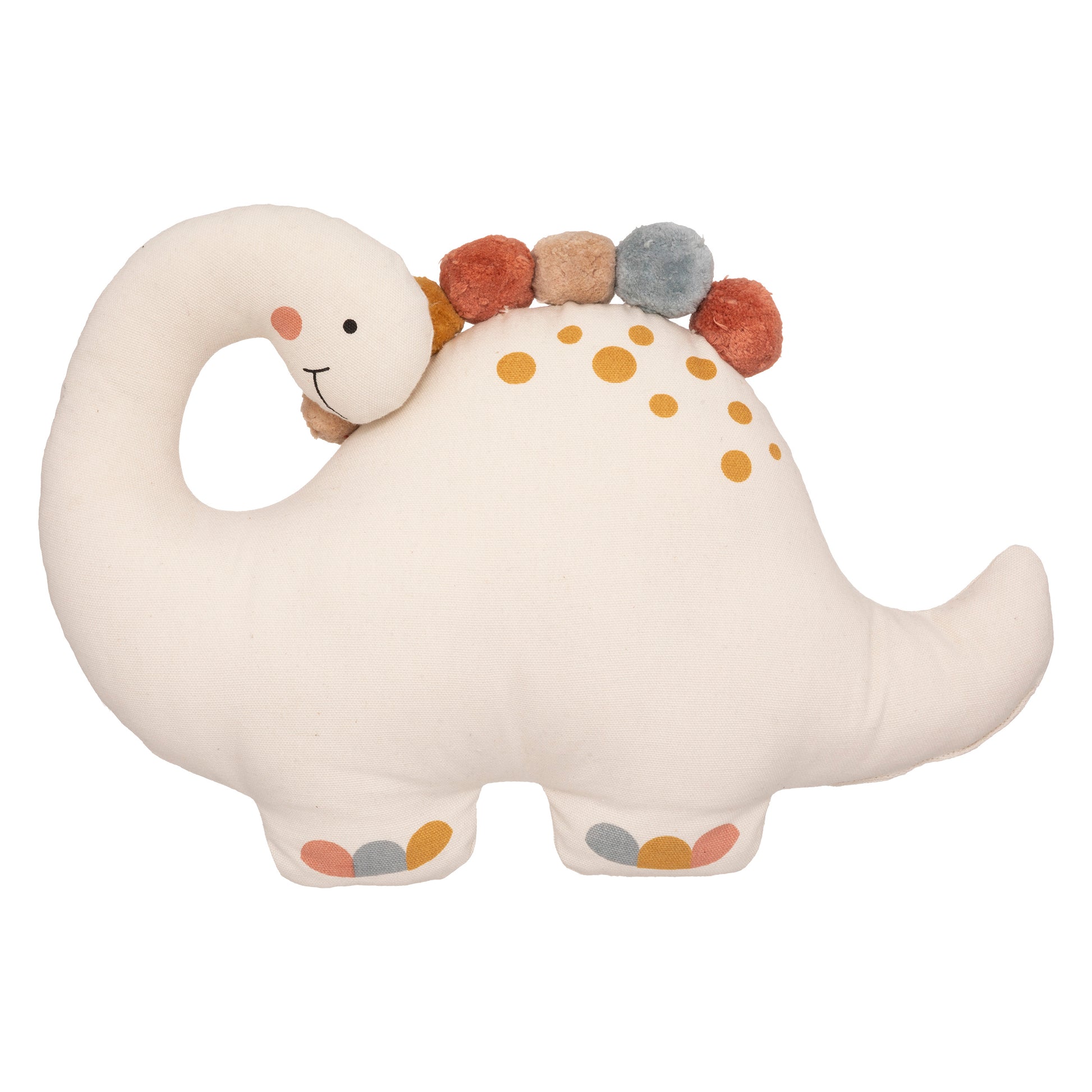 Dinosaur Cotton Cushion with Pompons