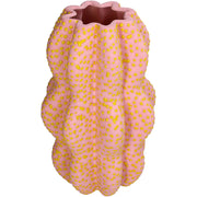Spots Stoneware Decorative Vase Pink with Yellow Dots 31.5 cm