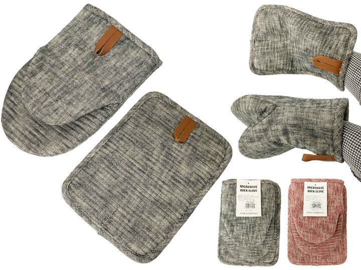 Oven Mitt & Potholder Set with Silicone Grip