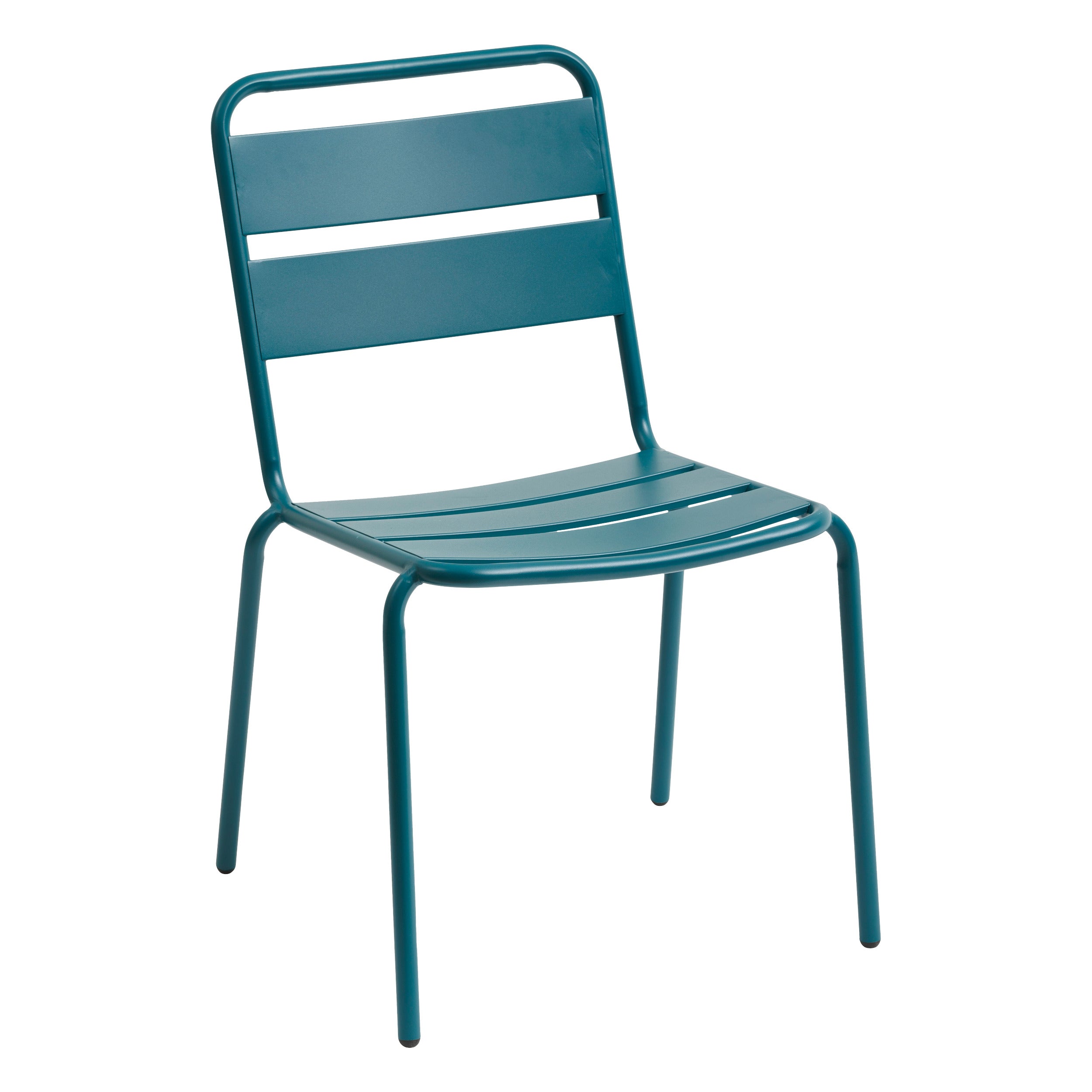 Phuket Dining Chair Peacock Outdoor Stackable Steel Blue