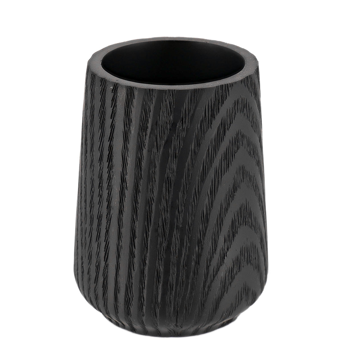 Wood Effect Tumbler Toothbrush Holder Polyresin Japandi Bathroom Accessory