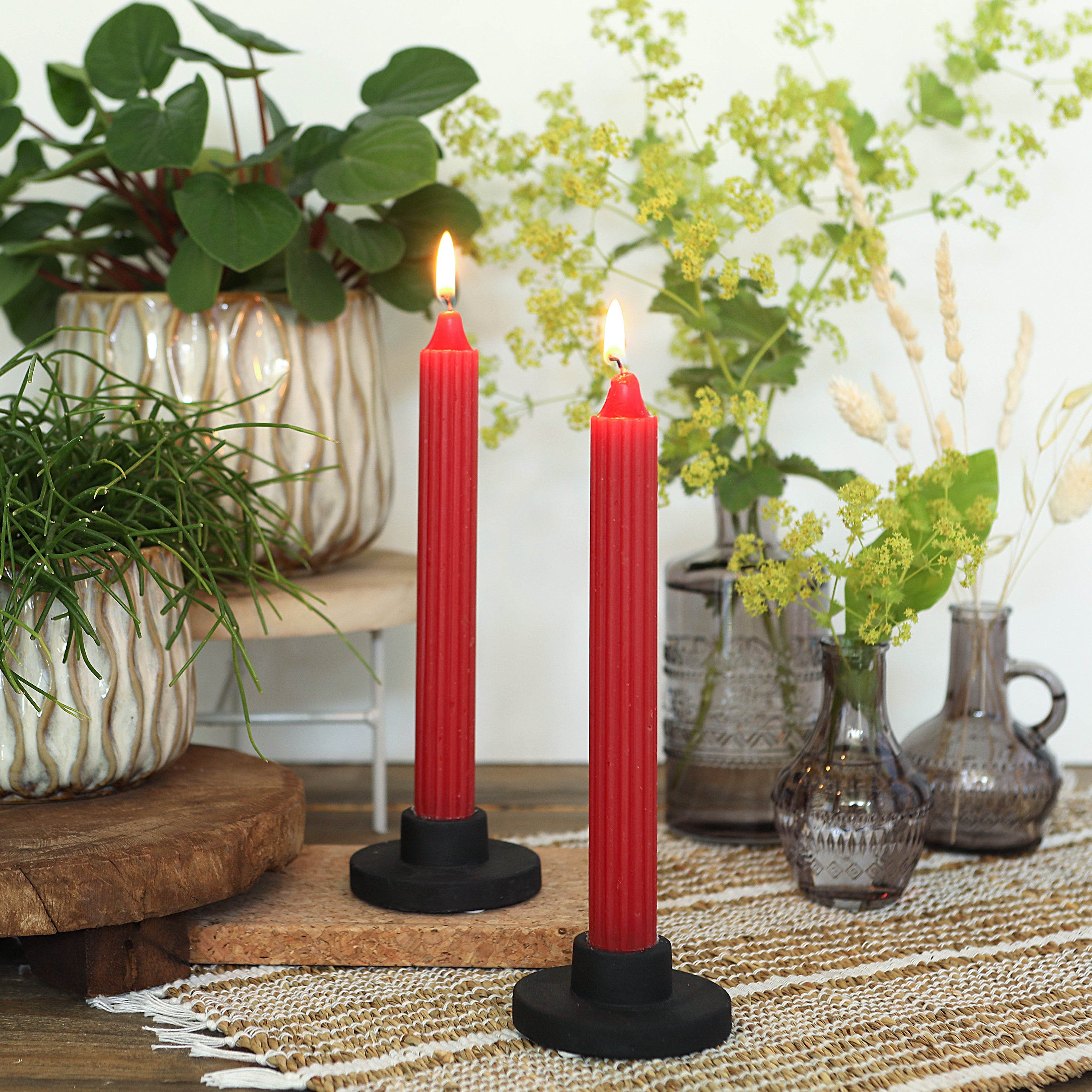 Pencil Candle Set of 4 Pcs - Ribbed Design