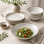 Gray Deep Plate - Sandy-Glazed Classic Design