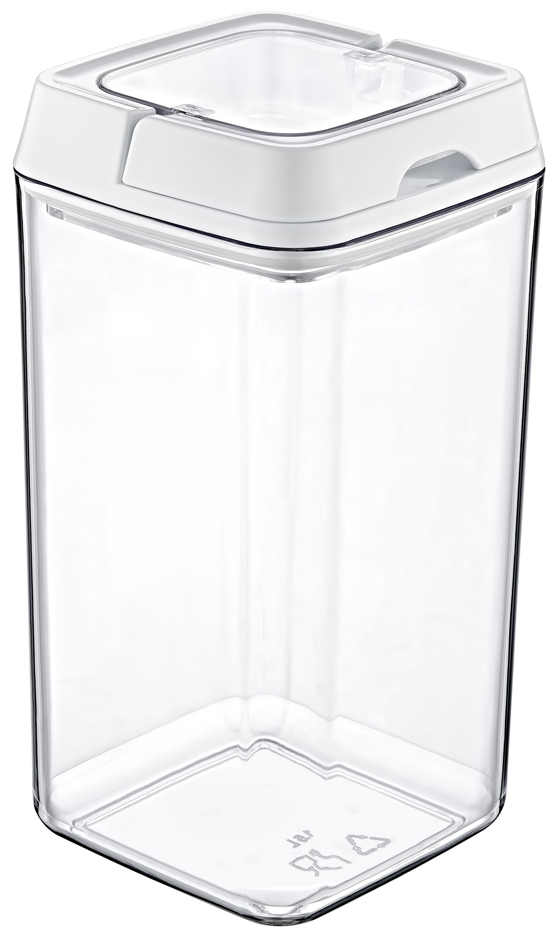 LOCKED ACRYLIC FOOD STORAGE SQUARE - 1.5LT, Food-Safe, PS with Silicon Ring