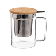 Mug Mia with Infuser – Glass, Bamboo, Silicone, Steel, 45 cl