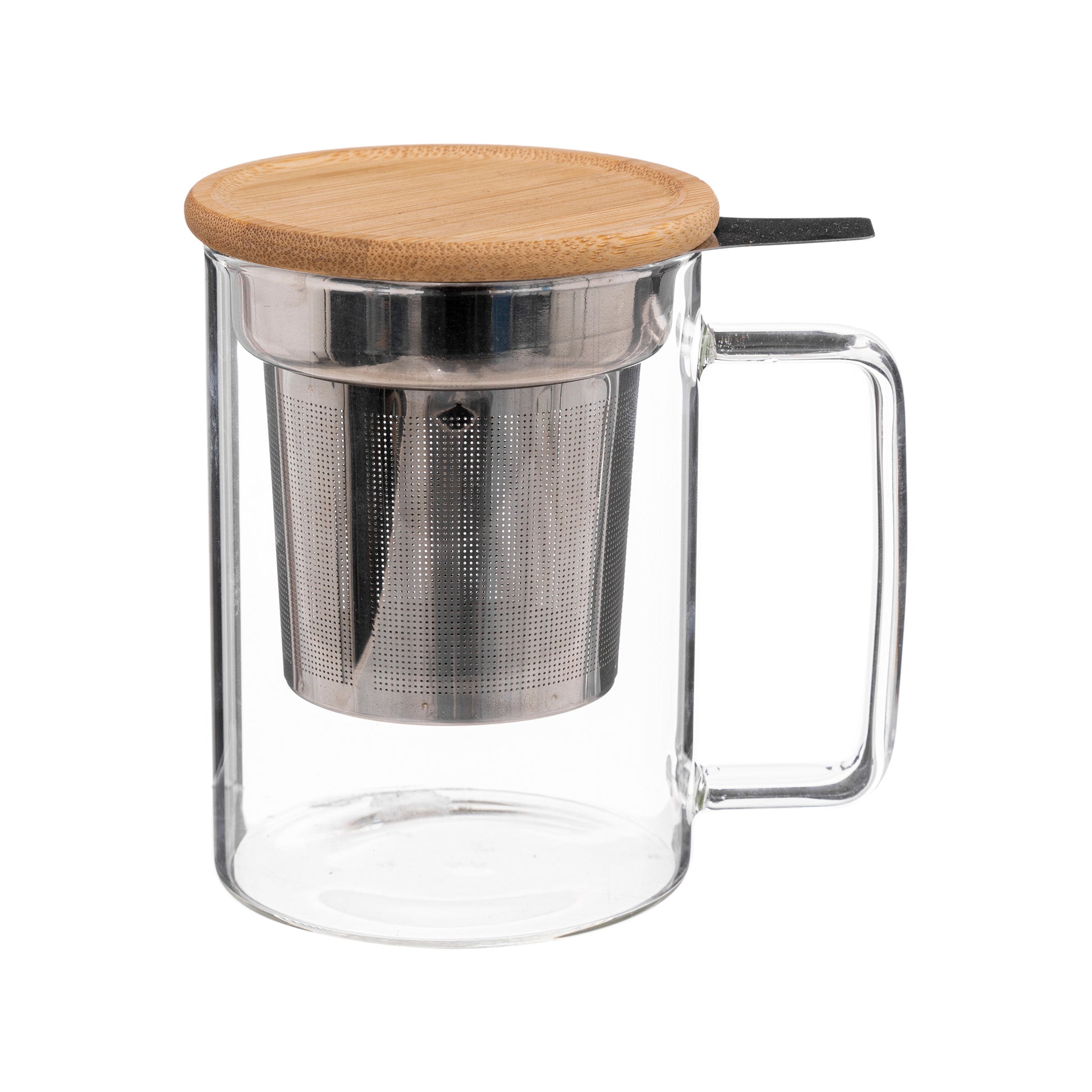 Mug Mia with Infuser – Glass, Bamboo, Silicone, Steel, 45 cl