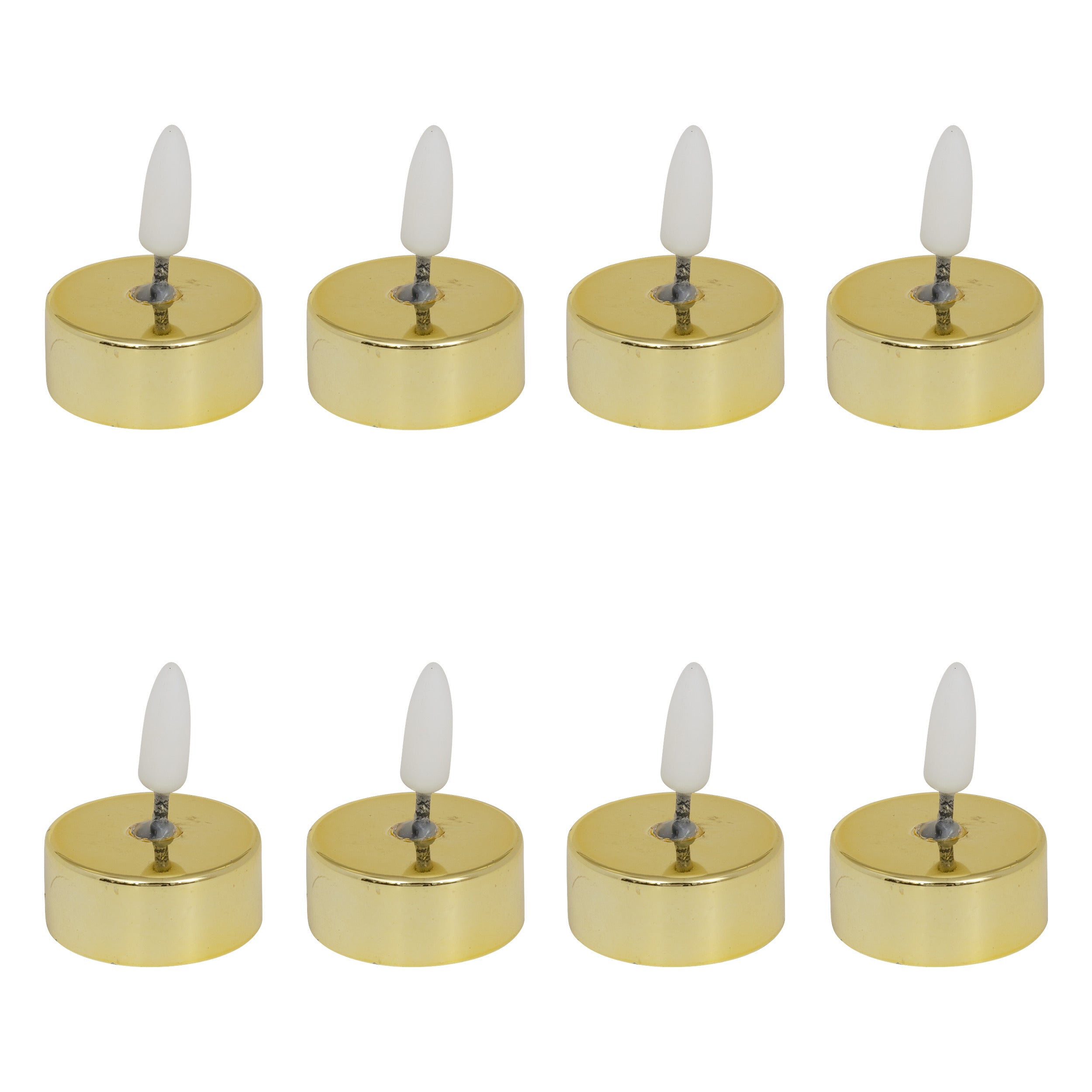 Set of 8 LED tealight candles 5.5 cm diameter - Gold / Silver