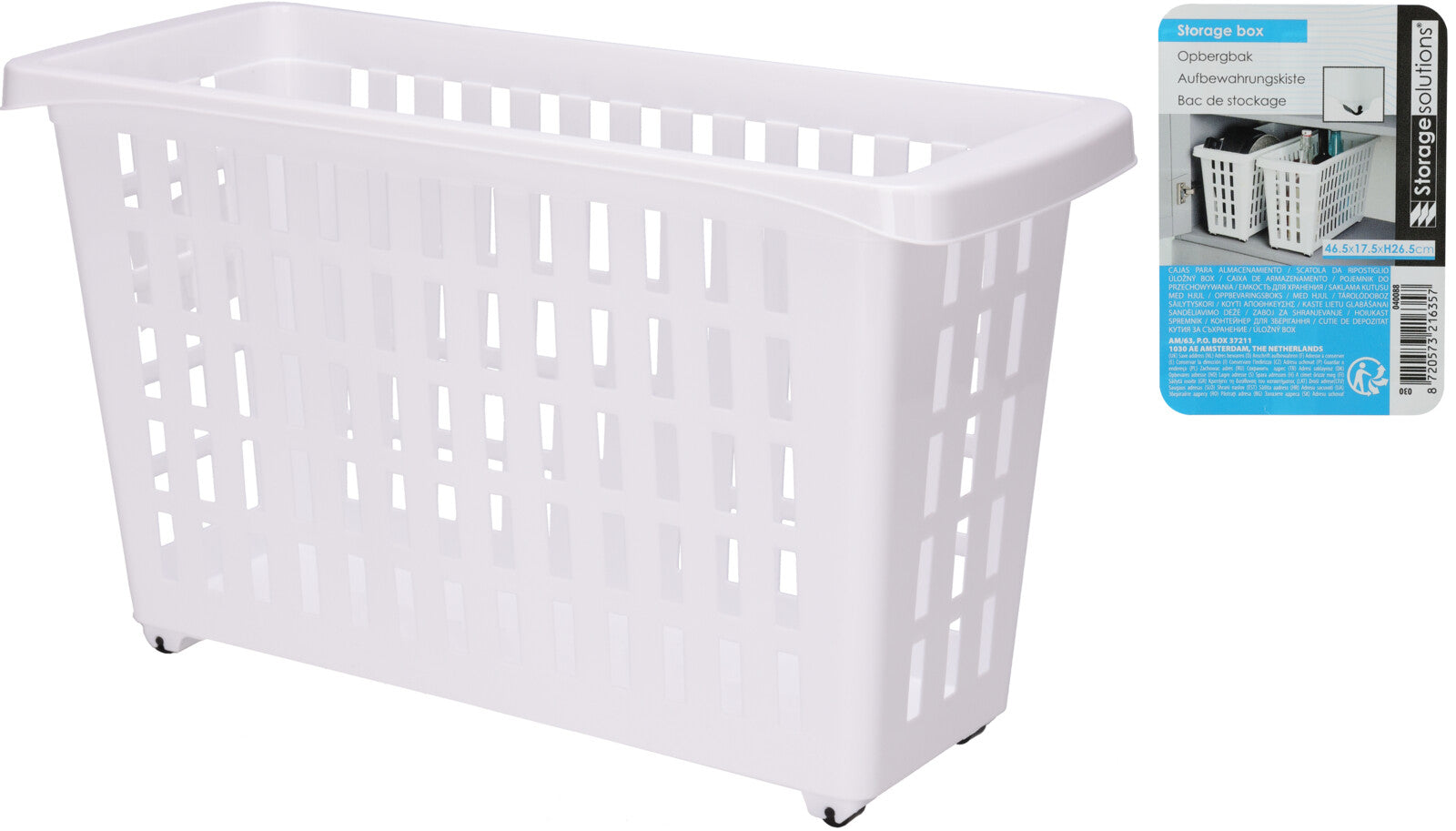 Plastic Organizer With Wheels - Multipurpose Basket for Home Storage