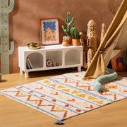 Anton Rug: Tufted Cotton Kids Area Rug with Pompoms 170x120 cm
